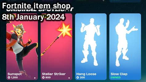 NEW Sunspot Set Fortnite Item Shop 8th January 2024 YouTube