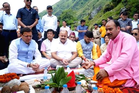 Pithoragarh Uttarakhand Cm Pushkar Singh Dhami During Laying The