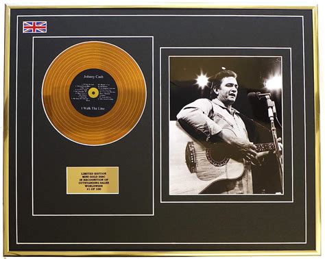 EC Johnny Cash Mini Metal Gold DISC Photo Display Limited Edition COA