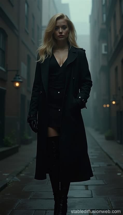 film noir city alley scene stable diffusion