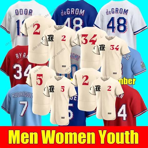 Josh Jung 2023 City Connect Baseball Jersey Corey Seager Jacob DeGrom