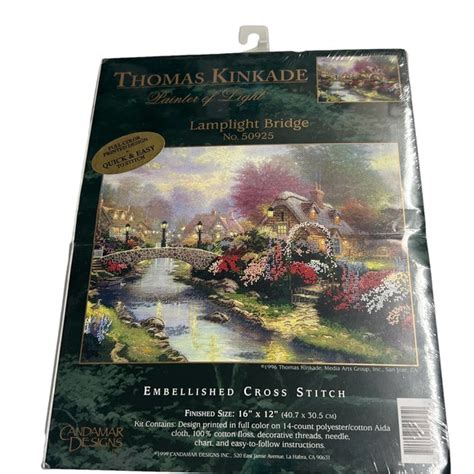 Thomas Kinkade Office New Lamplight Bridge Cross Stitch Pattern