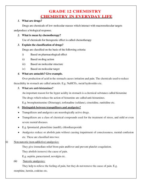 Chemistry In Every Day Life Grade Chemistry Chemistry In Everyday