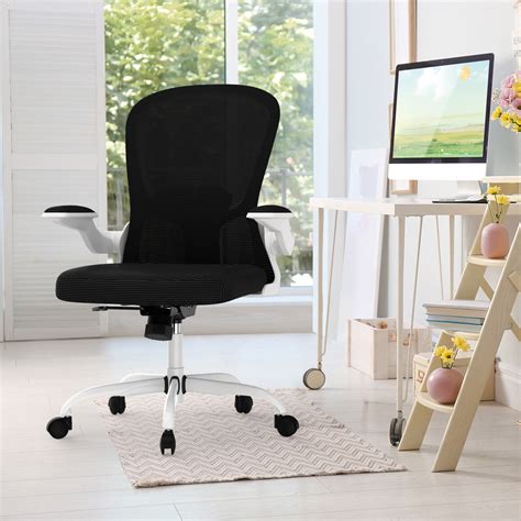 Silybon Ergonomic Office Chair Breathable Mesh Task Chair With Flip Up