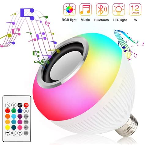 L Mpada LED Bluetooth Inteligente E27 12W Alto Falante Bluetooth M Sica