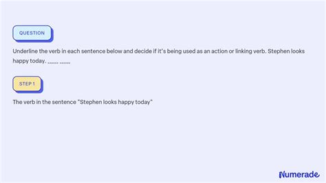 Solved Underline The Verb In Each Sentence Below And Decide If Its