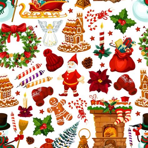 Premium Vector Christmas And New Year Seamless Pattern Background