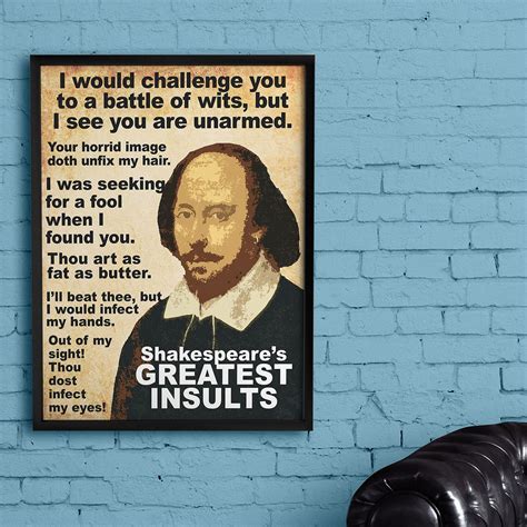 Shakespeare Insults Print Funny Class Poster Literary Print Etsy Uk