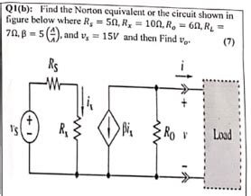 Solved Q B Find The Norton Equivalent Or The Circuit