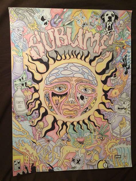 Sublime Hand Drawn Stoner 420 Poster Second Hand Smoke 40 Oz. to ...