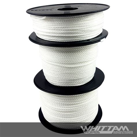 Polyester 8 Plait VB Cord White Products Whittam Ropes