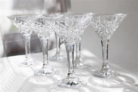 Dublin Godinger Shannon Crystal Clear Glass Large Martini Cocktail Glasses Set Of 6