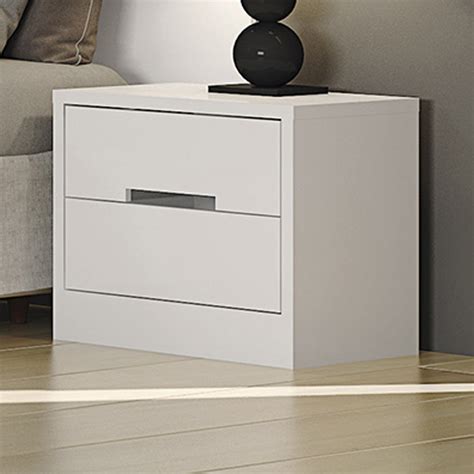 Mesa de Cabeceira 2 Gavetas Dormitório Gold S822 Branco Brilho Kappesberg