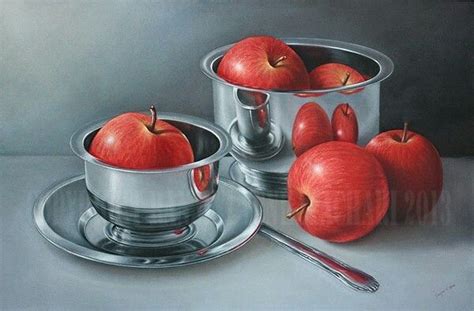 Coloured pencil drawing of still life apples http://www.vividpencils ...