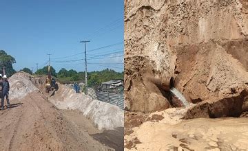 Obra Danifica Tubula O Da Embasa E Compromete Abastecimento De Gua Em