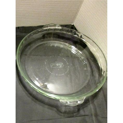 Pyrex 9 5 24cm Deep Pie Plate Fluted With Side Handles 229 Clear Heavy