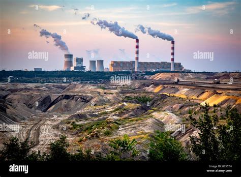 Brown Coal Mine And Power Station In Belchatow Poland Stock Photo Alamy