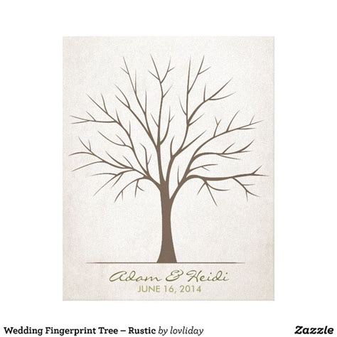 Toile Arbre D Empreinte Digitale De Mariage Rustique Fingerprint