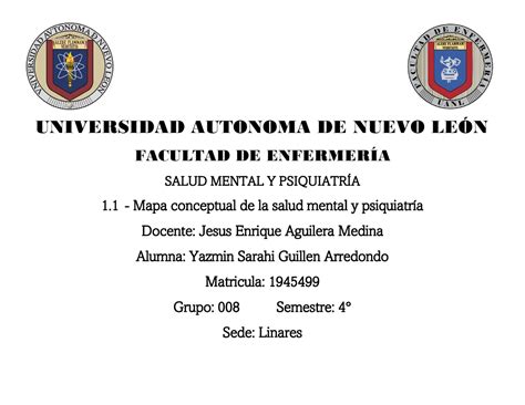 Evidencia 1 Yazmin Sarahi Guillen Arredondo Universidad Autonoma De Nuevo LeÓn Facultad De