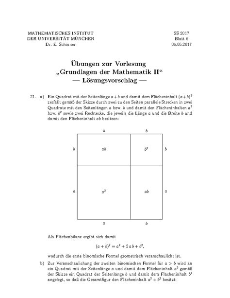 Grundlagen Bung L Mathematisches Institut Munchen Der