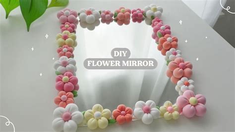 Beautiful Flower Mirror Made With Air Dry Clay