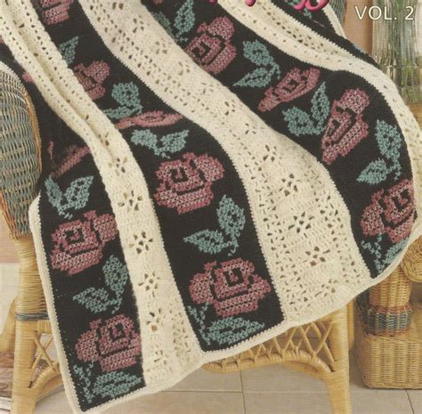 Crochet Afghan Panels Victorian Rose Some Cross Stitch For Roses Ohhhmama Lap Blanket Throw