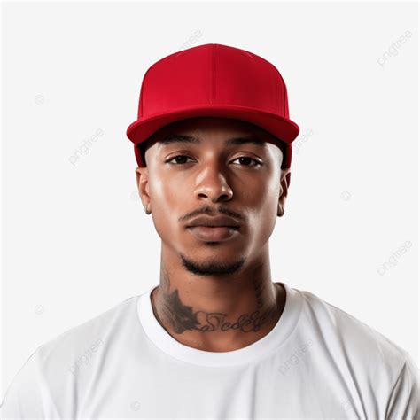 Gorra Roja Vestir Hip Hop Sombrero Modelo Vista Frontal PNG Gorra