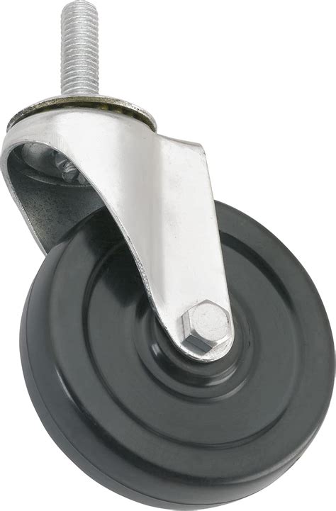 Titan 4 Heavy Duty Solid Rubber Threaded Stem Swivel Plate Caster