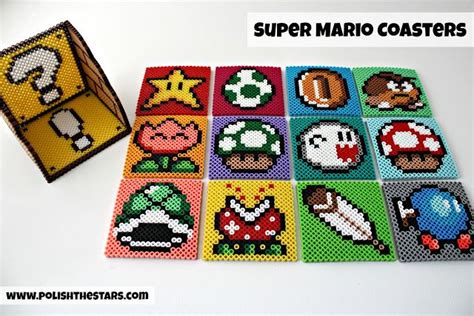 Polish The Stars Super Mario Coasters Diy Perler Beads Perler Bead