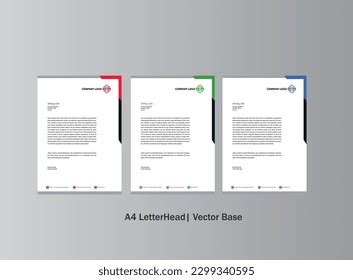 3 Colors Letterhead Design Your Business Stock Vector (Royalty Free ...