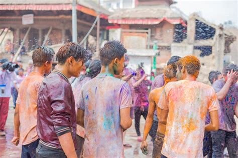 Holi Festival of Colors Celebration in Kathmandu Nepal Editorial Stock ...