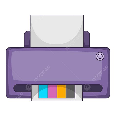 Gambar Printer Dengan Gaya Kartun Ikon Kertas Warna Cmyk Printer