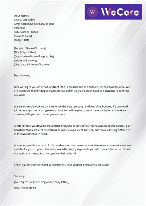 34 Fundraising Letter Template Evrasaheer