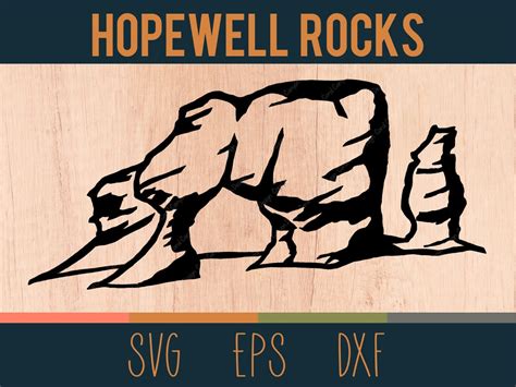 Hopewell Rocks Svg Outline Digital Cut File Hopewell Rocks Provincial