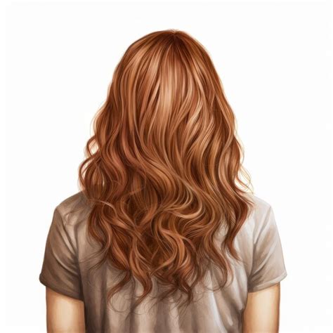 Premium Photo Realistic Back View Of Woman With Wavy Hair Detailed