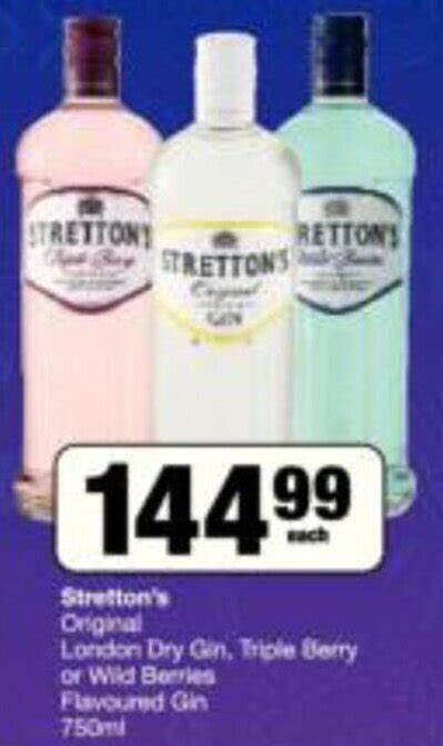 Stretton S Original London Dry Gin Triple Berry Or Wild Berries Flavoured Gin 750ml Offer At Spar