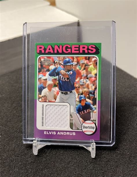 Elvis Andrus 2011 Topps Lineage 75 Mini Relic 75r Ea Texas Rangers Ebay