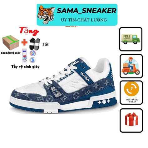 Giày LV trainer Giày sneaker LV luôn vui tươi xanh bò phối đồ nam nữ