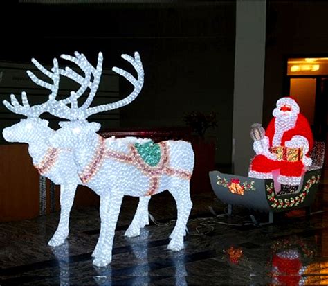 LED Sculpture Santa Claus with Sleigh Lights