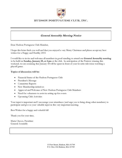 general assembly meeting january  hudson portuguese club