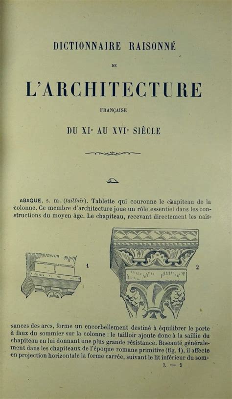 Proantic Viollet Le Duc Dictionary Of French Architecture From The