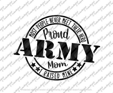 Proud Army Mom Svg File Army Mom Svg Design Usa Army Mom Clipart