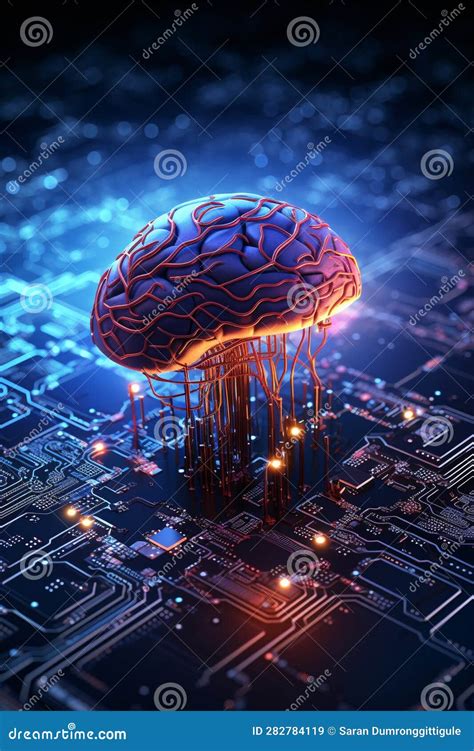 Ai Robotic Brain With Glowing Digital Circuits A Picture Highlighting