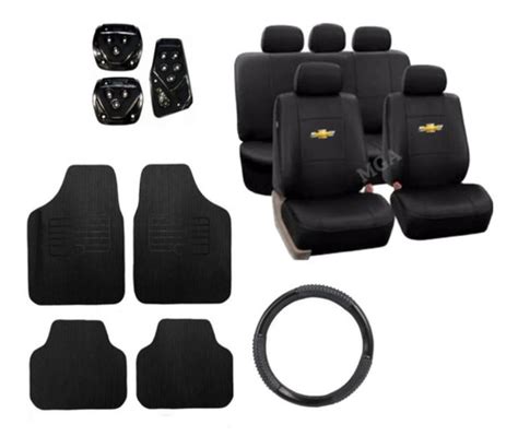 Kit Pedaleira Tapetes Volante Capas De Bancos Carro Corsa