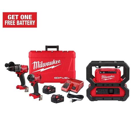 Milwaukee M18 Fuel 18 Volt Lithium Ion Brushless Cordless Hammer Drill And Impact Driver Combo