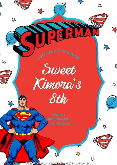 FREE 16 Superman Canva Birthday Invitation Templates In 2022