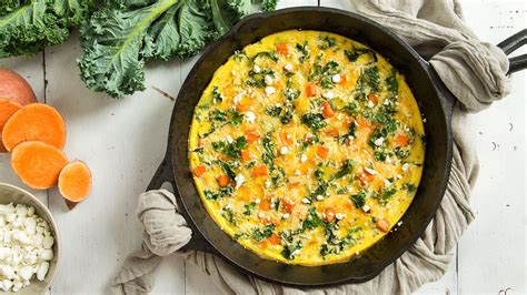 Sweet Potato And Kale Frittata With Goat Cheese Recipe