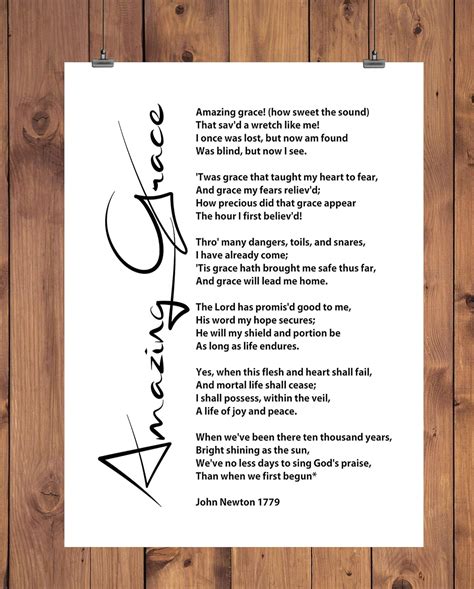 Buy Amazing Grace Wall Art Print Ready To Frame 11x14 Inch Modern