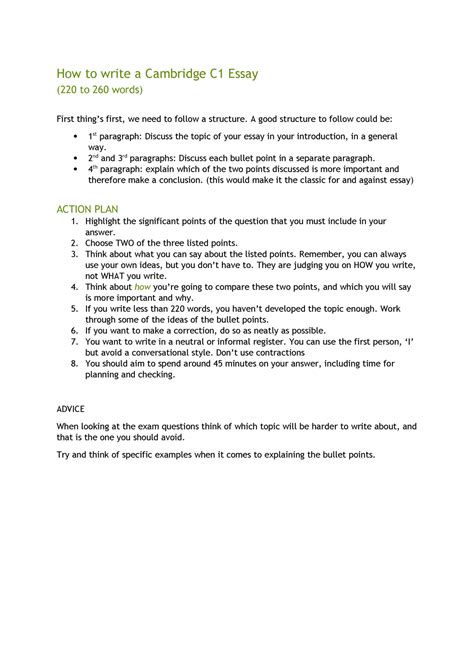 How to write a C1 Essay - Steps, connectors and bullet points - How to ...