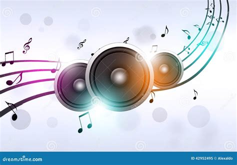 Music Notes And Sound Speakers Stock Illustration Image